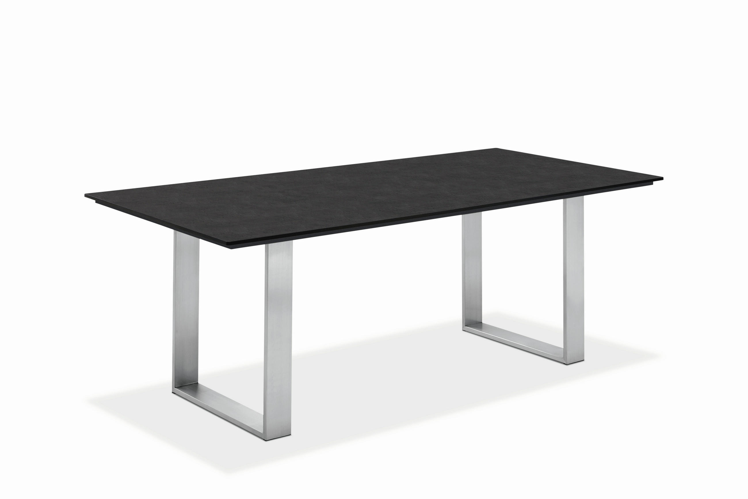 GARTENTISCH Kunststoff Edelstahlfarben, Grau rechteckig  - Edelstahlfarben/Grau, Design, Kunststoff/Metall (160/95/76cm)