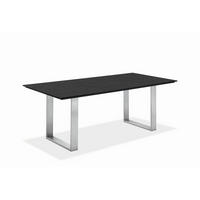 GARTENTISCH Kunststoff Edelstahlfarben, Grau rechteckig  - Edelstahlfarben/Grau, Design, Kunststoff/Metall (160/95/76cm)