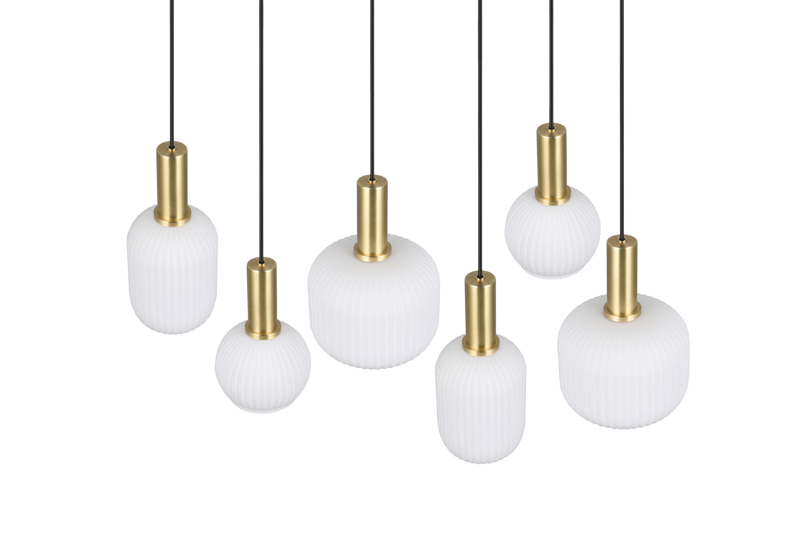 PENDELLEUCHTE 92/35/150 cm   - Messingfarben/Weiß, Design, Glas/Metall (92/35/150cm) - Trio Leuchten