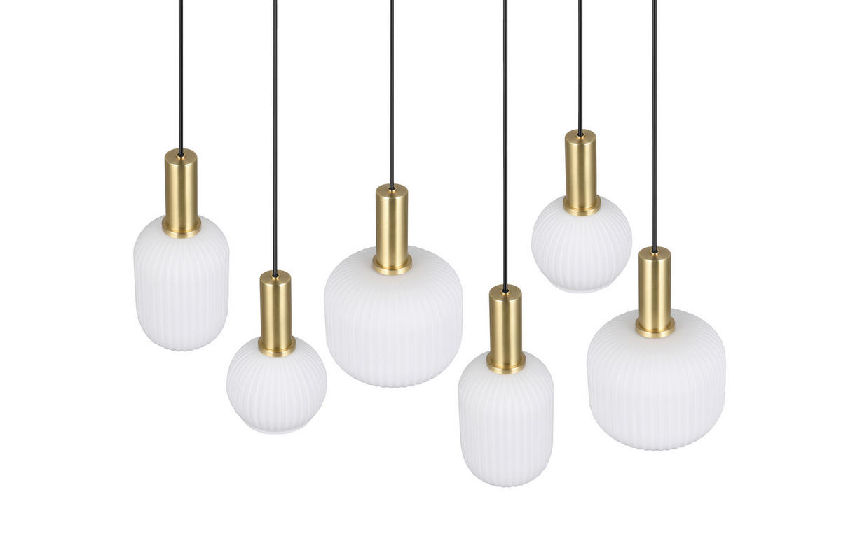 PENDELLEUCHTE 92/35/150 cm   - Messingfarben/Weiß, Design, Glas/Metall (92/35/150cm) - Trio Leuchten