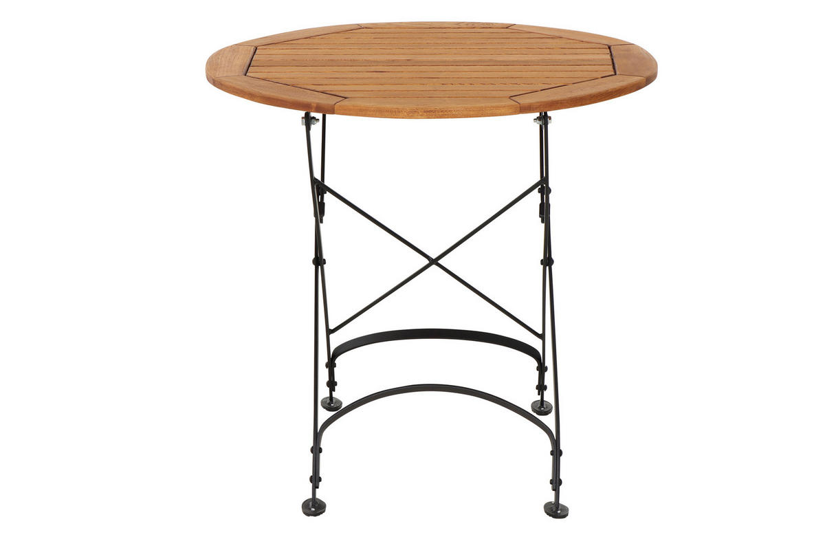 GARTENKLAPPTISCH 85/85/78 cm  - Robinienfarben/Schwarz, KONVENTIONELL, Holz/Metall (85/85/78cm) - Siena Garden