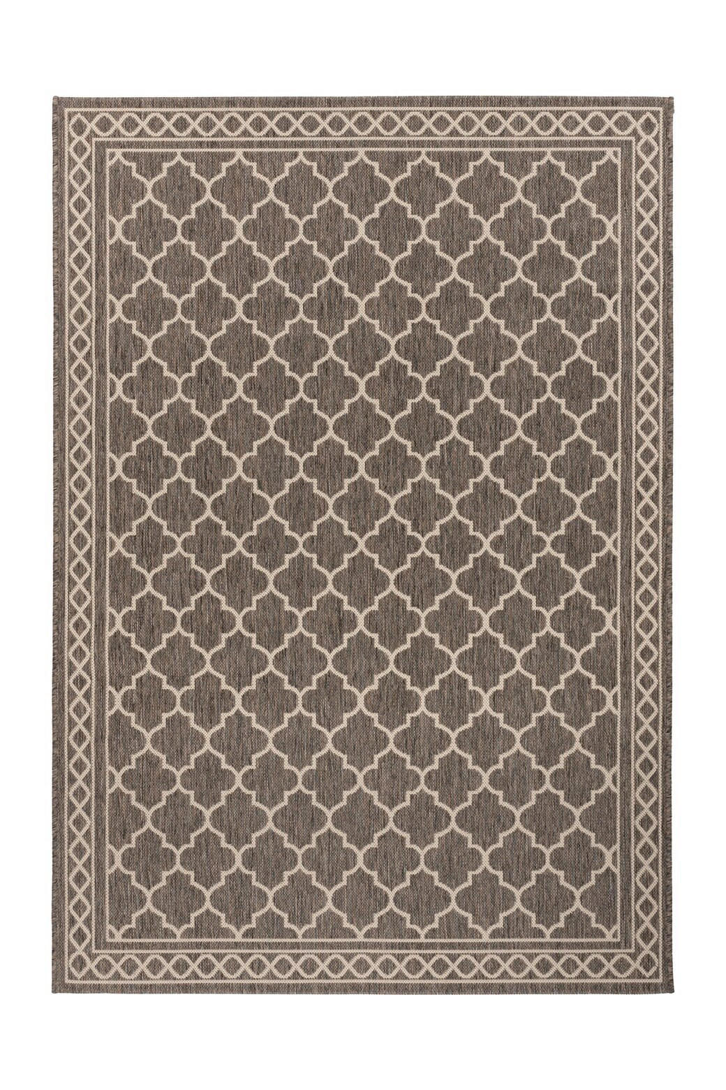 Kayoom Flachwebeteppich Splash 300 Braun / Creme Creme, Braun 80x150 cm