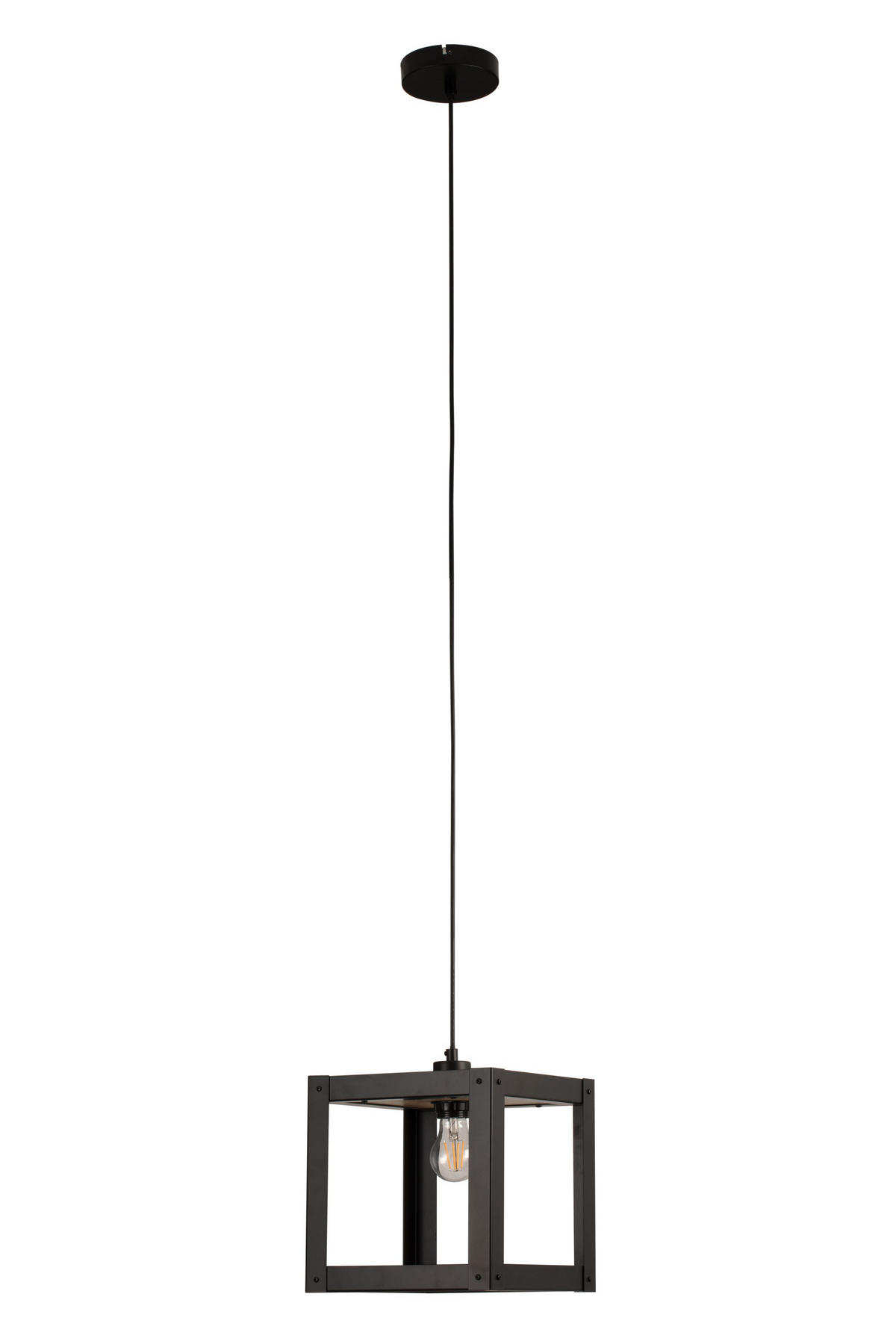 HÄNGELEUCHTE 25/25/150 cm  - Schwarz, LIFESTYLE, Holz/Metall (25/25/150cm) - Marama