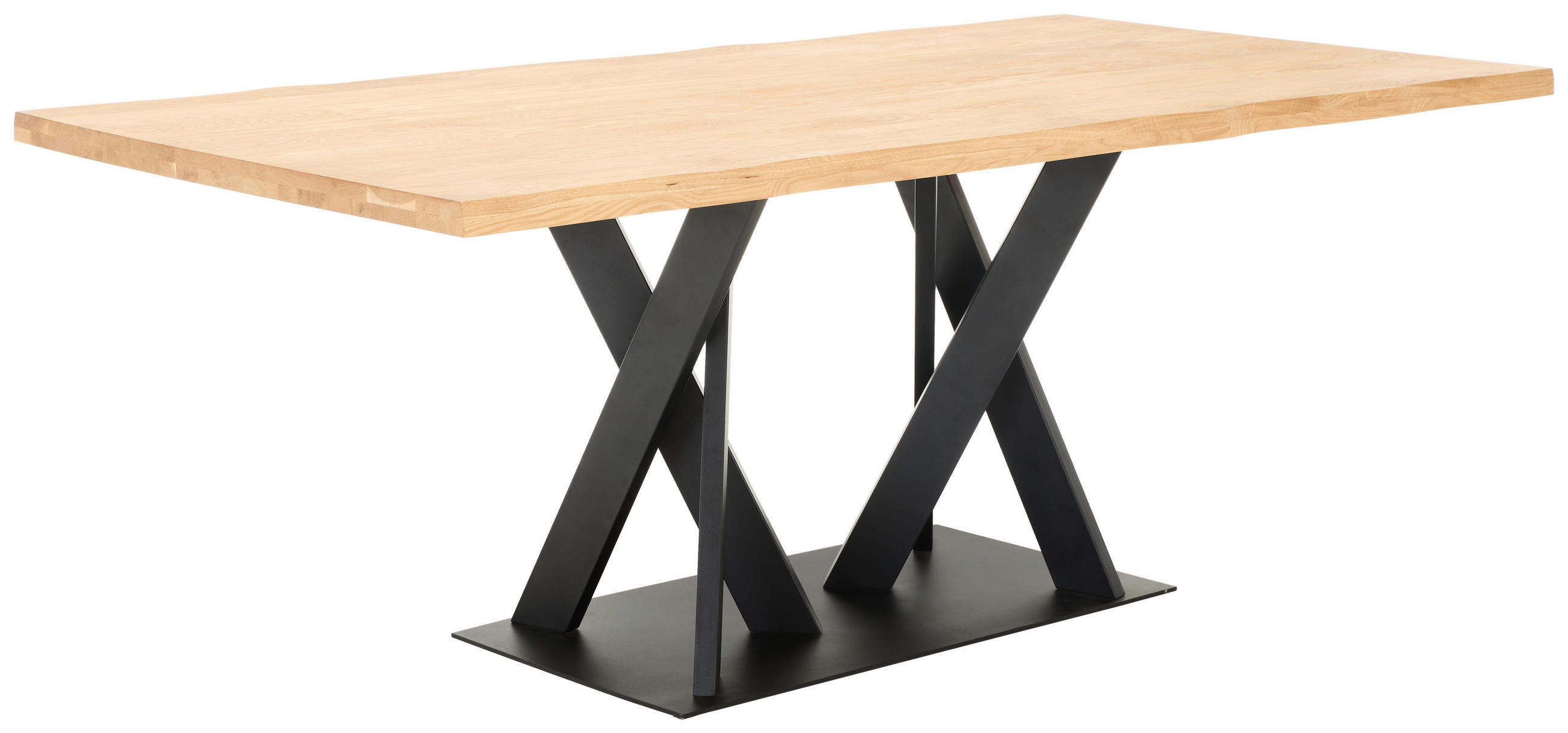 ESSTISCH in Holz 200/100/75 cm  - Schwarz, Design, Holz/Metall (200/100/75cm) - Linea Natura