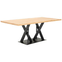 ESSTISCH in Holz 200/100/75 cm  - Schwarz, Design, Holz/Metall (200/100/75cm) - Linea Natura