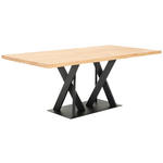 ESSTISCH in Holz 200/100/75 cm  - Schwarz, Design, Holz/Metall (200/100/75cm) - Linea Natura