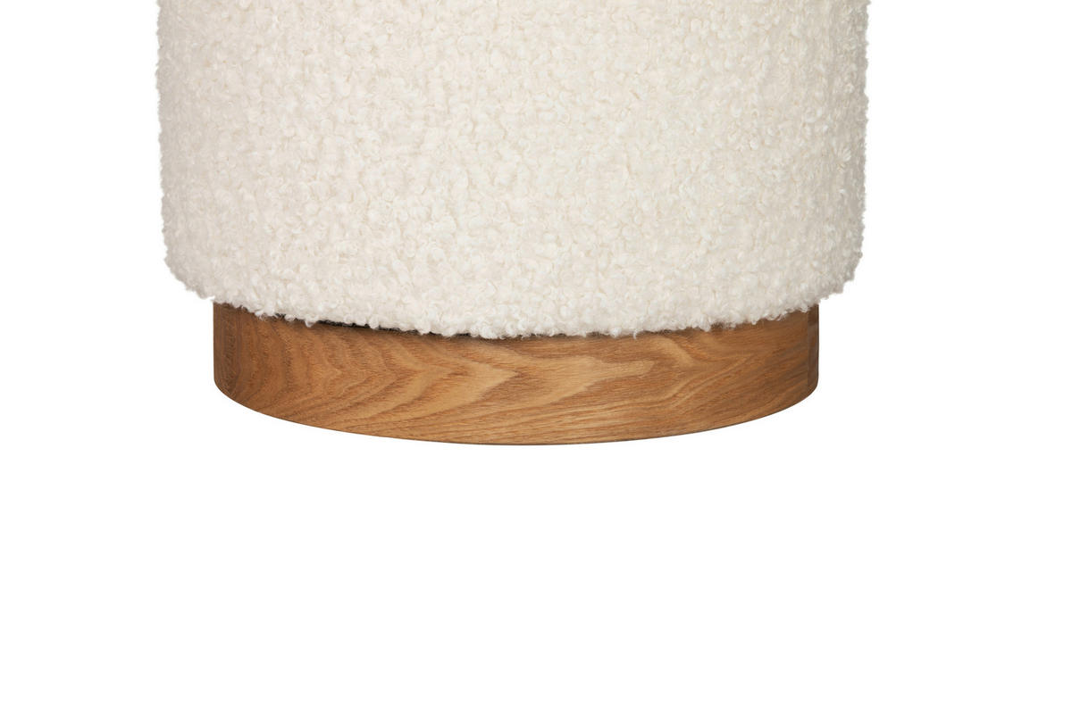 POUF in Creme Textil, Holzwerkstoff Creme  - Creme/Weiß, Design, Holzwerkstoff/Textil (38/42/38cm) - MID.YOU