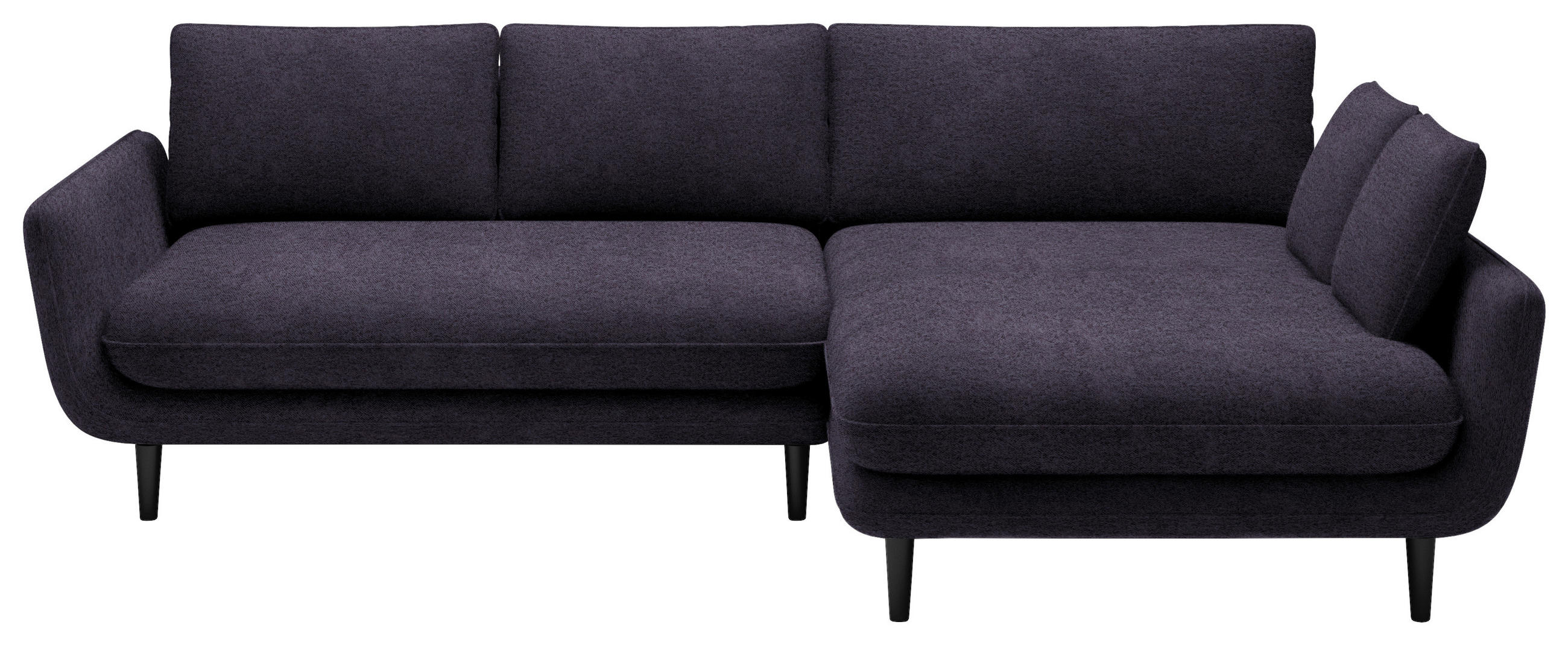 ECKSOFA in Velours Anthrazit  260/167 cm  - Anthrazit/Schwarz, Design, Holz/Textil (260/167cm) - Welnova