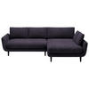 ECKSOFA in Velours Anthrazit  - Anthrazit/Schwarz, Design, Holz/Textil (260/167cm) - Welnova