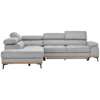 ECKSOFA Webstoff Creme  - Creme/Schwarz, Natur, Holz/Textil (226/282cm) - Novel