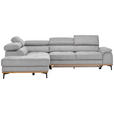 ECKSOFA  in Webstoff Creme Bettkasten, Schlaffunktion, Kopfteilverstellung  226/282 cm  - Creme/Schwarz, Natur, Holz/Textil (226/282cm) - Novel