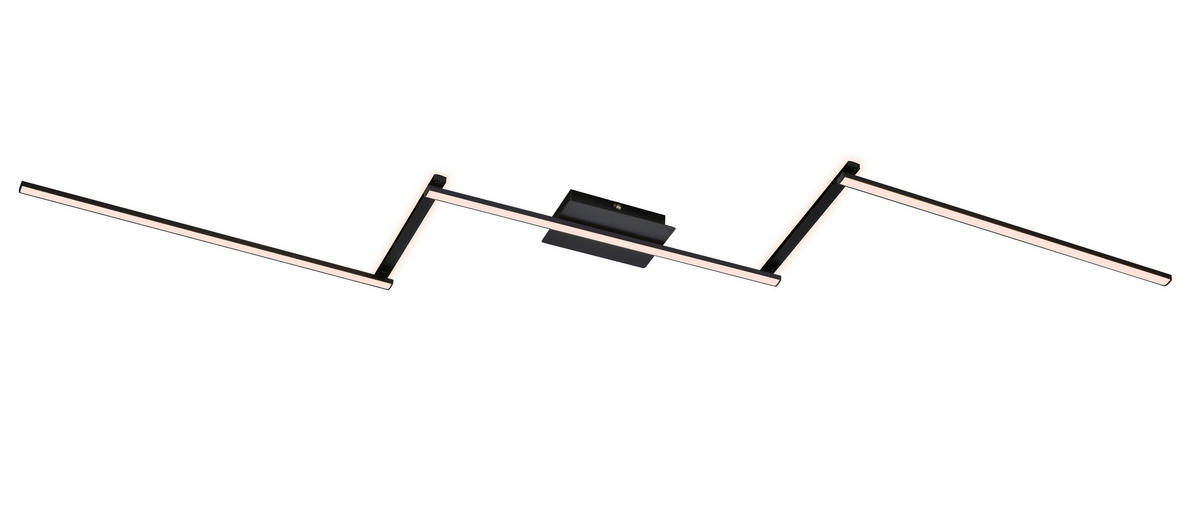 STROPNÍ LED SVÍTIDLO, 227,2/12,0/5 cm - černá, Trend, kov (227,2/12,0/5cm)
