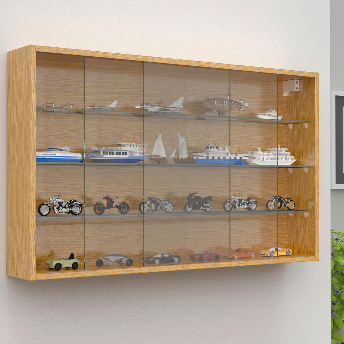 HÄNGEVITRINEHonigeiche  - Honigeiche, Design, Glas/Holzwerkstoff (100/60/15cm) - MID.YOU