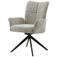 ARMLEHNSTUHL  Wippfunktion, Sitzfläche 360° drehbar, inklusive Armlehnen Webstoff  - Schwarz/Braun, Design, Textil/Metall (66/90,5/66cm) - Carryhome