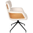 ARMLEHNSTUHL  Wippfunktion, Sitzfläche 360° drehbar, automatische Rückholfunktion Webstoff  - Eichefarben/Creme, Design, Holz/Textil (62/92/66cm) - Dieter Knoll