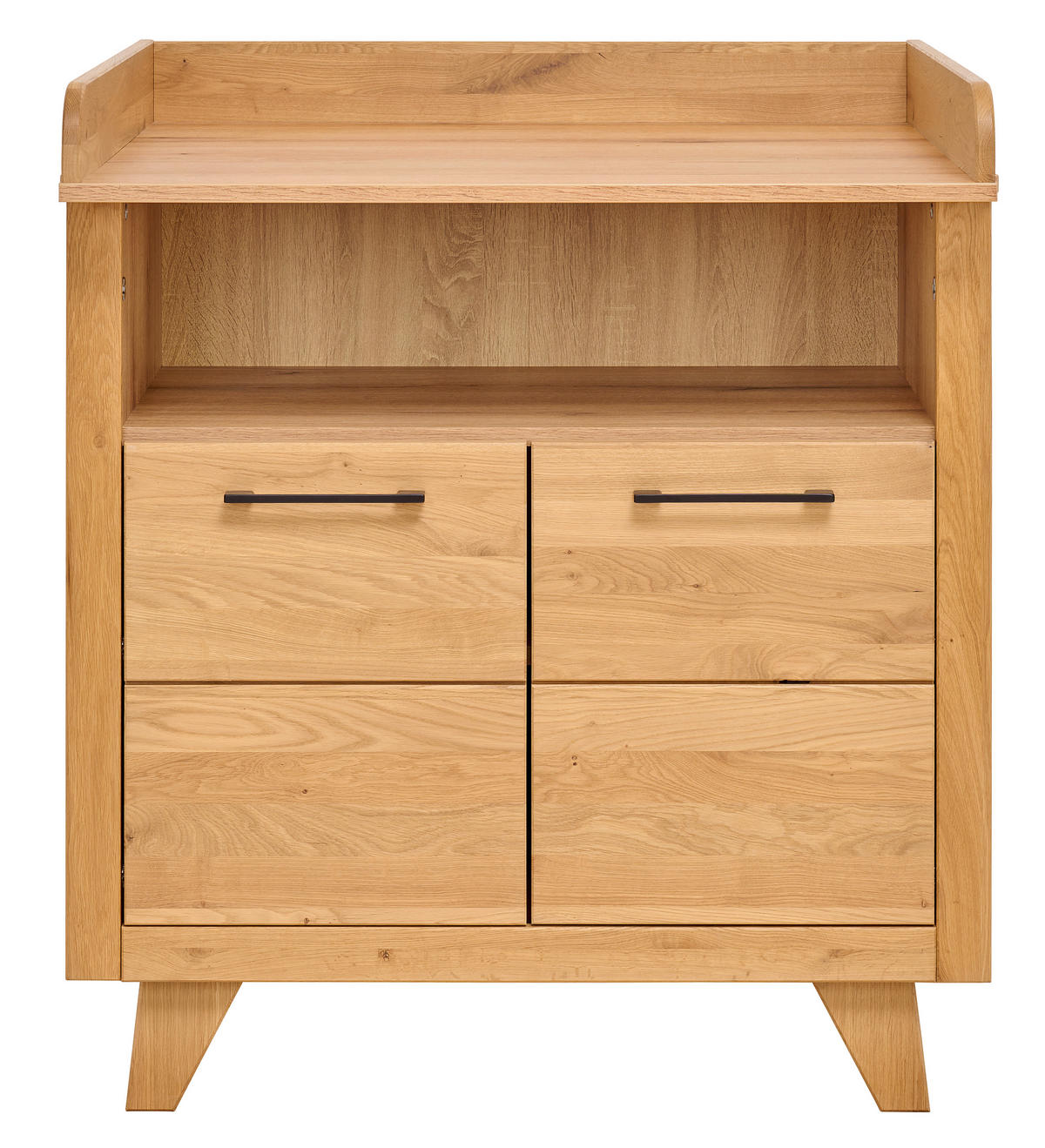 WICKELKOMMODE Berta Eichefarben  - Eichefarben/Schwarz, Natur, Karton/Holz (91/87/90/93/77cm) - Jimmylee