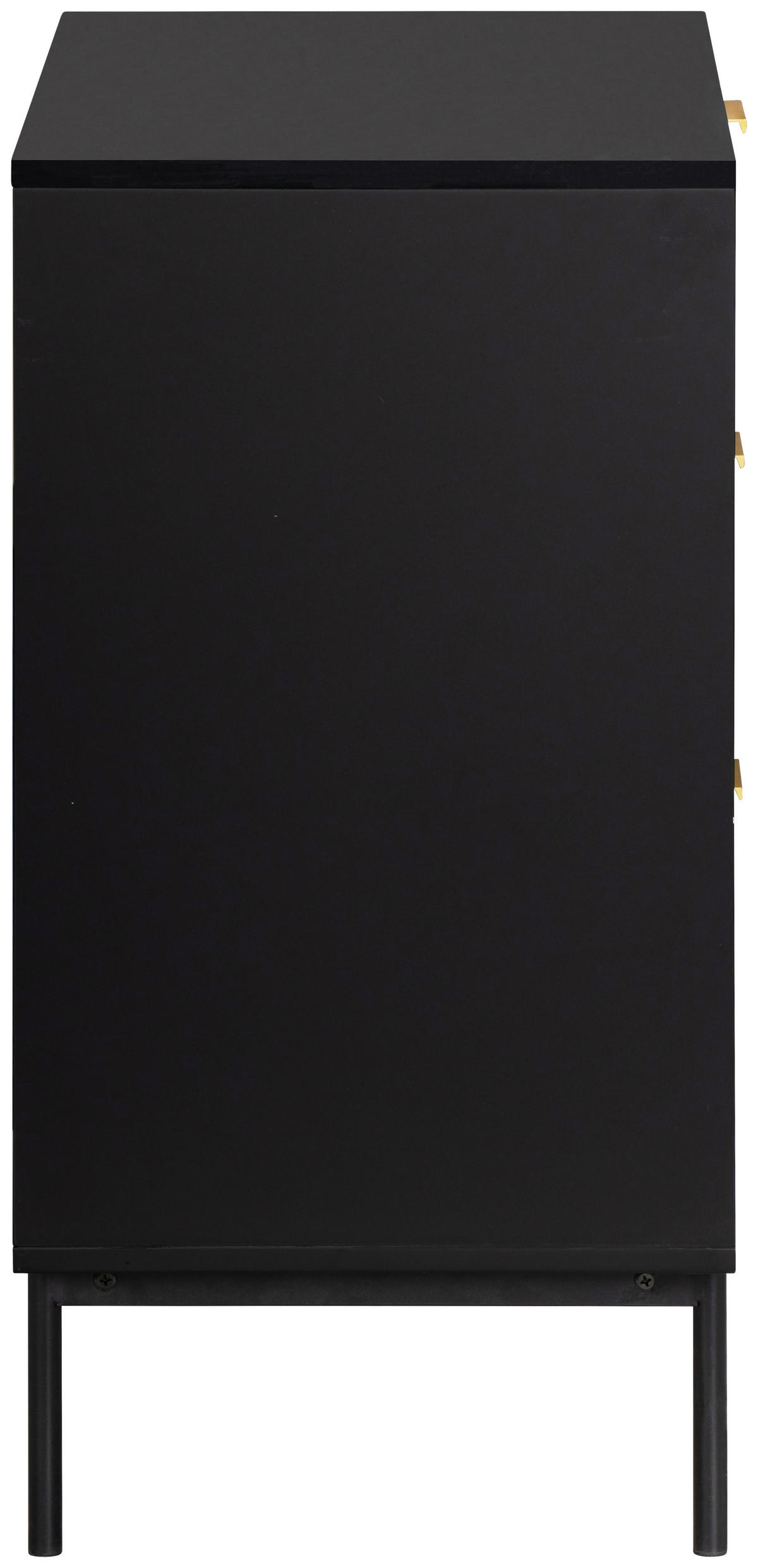 KOMODA, černá, barvy zlata, 80/80/40 cm - černá/barvy zlata, Design, kov/kompozitní dřevo (80/80/40cm) - Livetastic