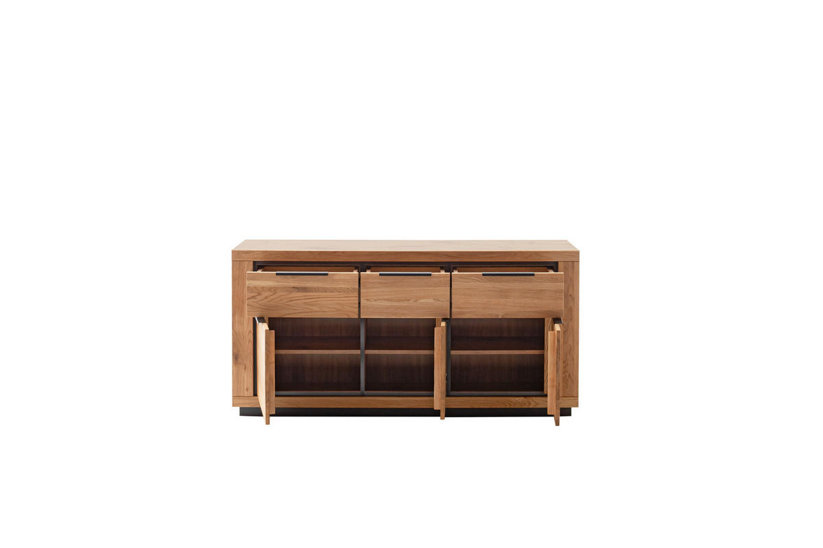 Sideboard Greno T02 163/80/40 cm  - Wildeiche/Schwarz, Design, Holz/Holzwerkstoff (163/80/40cm) - MID.YOU