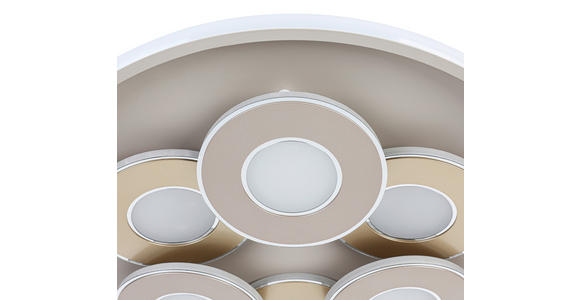 LED-DECKENLEUCHTE Ilok 50/5 cm  - Sandfarben/Chromfarben, Design, Kunststoff/Metall (50/5cm) - Novel