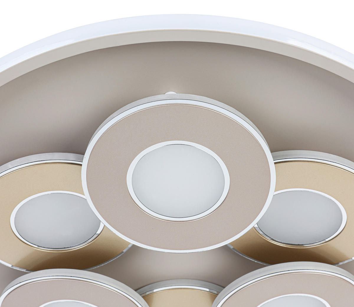 LED-DECKENLEUCHTE Ilok 50/5 cm  - Sandfarben/Chromfarben, Design, Kunststoff/Metall (50/5cm) - Novel