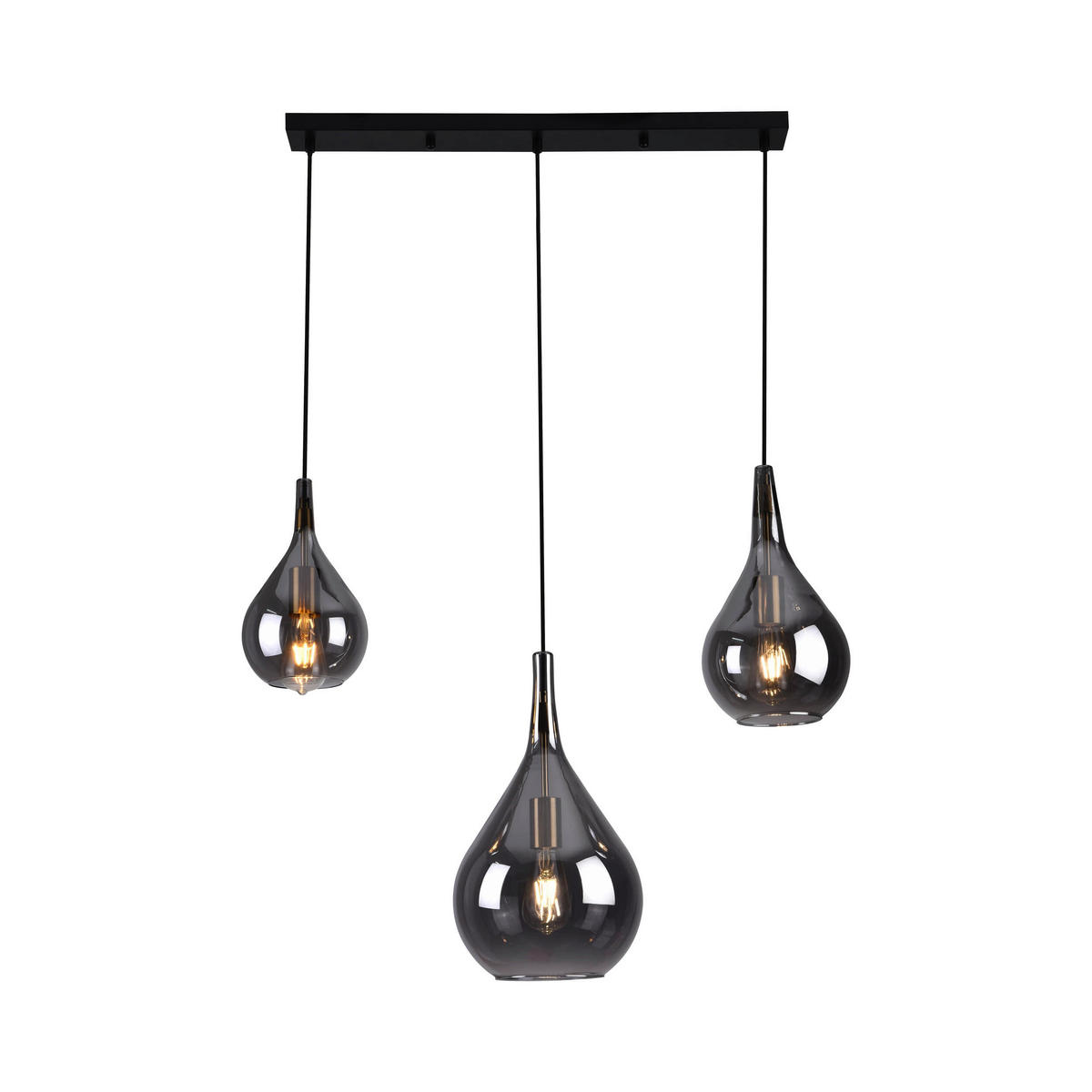 PENDELLEUCHTE GOTA 82.5/25/150 cm   - Schwarz, Design, Glas/Metall (82.5/25/150cm) - Näve