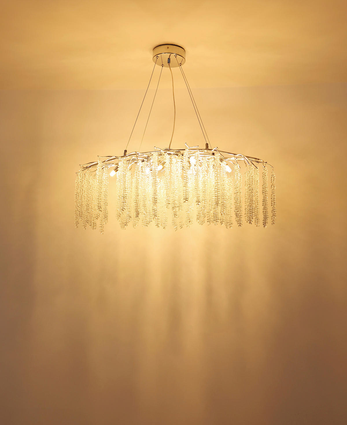 HÄNGELEUCHTE 100/40/120 cm  - Klar/Chromfarben, KONVENTIONELL, Kunststoff/Metall (100/40/120cm) - Globo