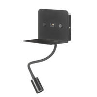 LED FALILÁMPA - fekete, Basics, fém (16/13/46cm)