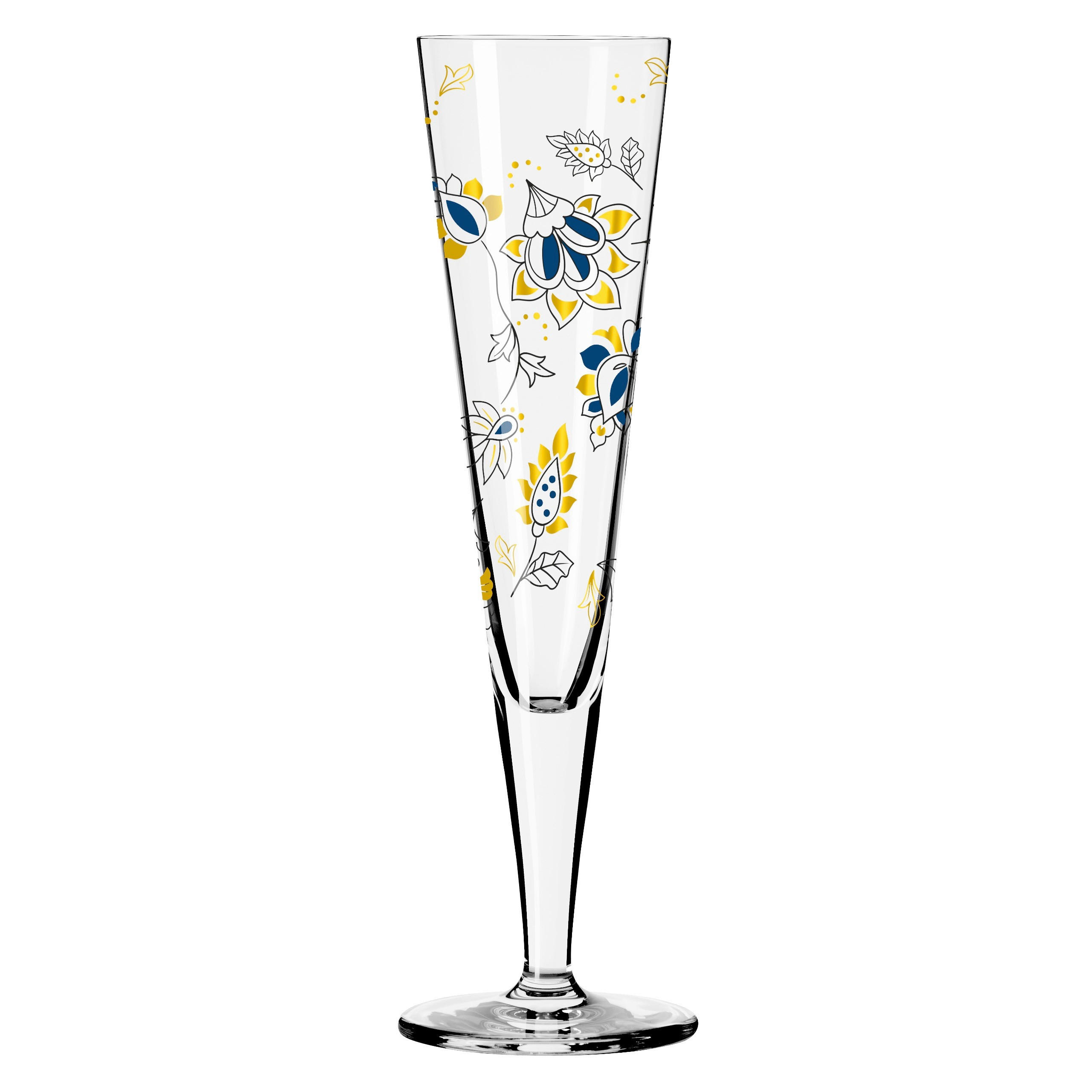 CHAMPAGNERGLAS 205 ml  - Blau/Goldfarben, Trend, Glas (7,2/24/7,2cm) - Ritzenhoff