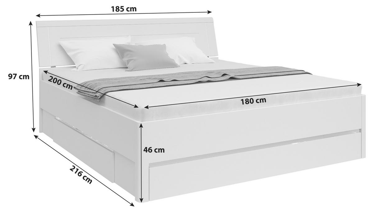 STAURAUMBETT 180/200 cm  in Graphitfarben, Eiche dunkel  - Eiche dunkel/Eichefarben, KONVENTIONELL, Holzwerkstoff (180/200cm)