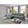 ECKSOFA  in Echtleder Blaugrau  176/334 cm  - Blaugrau/Schwarz, Design, Leder/Metall (176/334cm) - Dieter Knoll