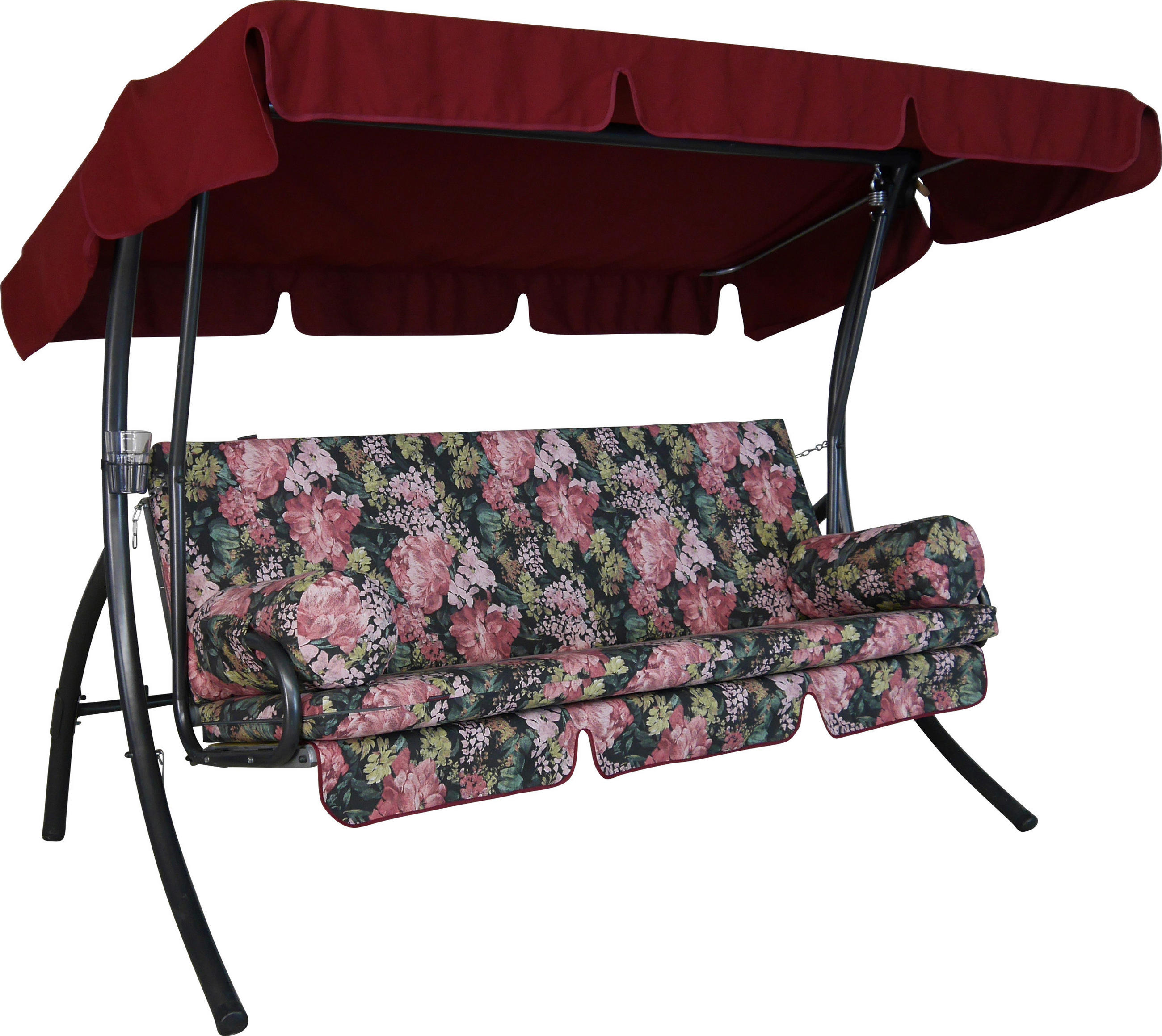 HOLLYWOODSCHAUKEL 210/160/145 cm  - Dunkelgrün/Dunkelgrau, Basics, Kunststoff/Textil (210/160/145cm) - Boxxx