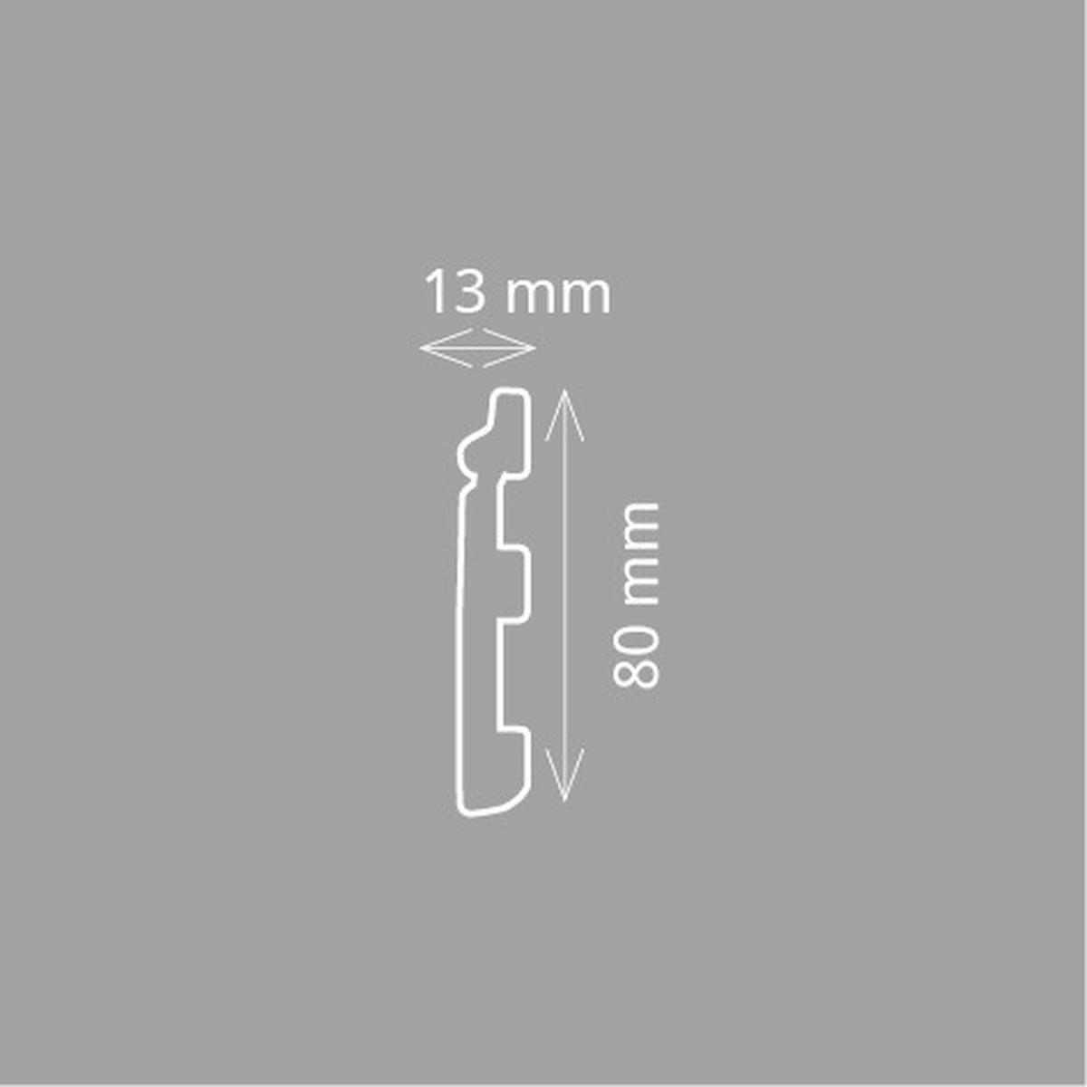 ZIERLEISTE 200/1,3/8,0 cm Weiß Kunststoff  - Weiß, Design, Kunststoff (200/1,3/8,0cm)