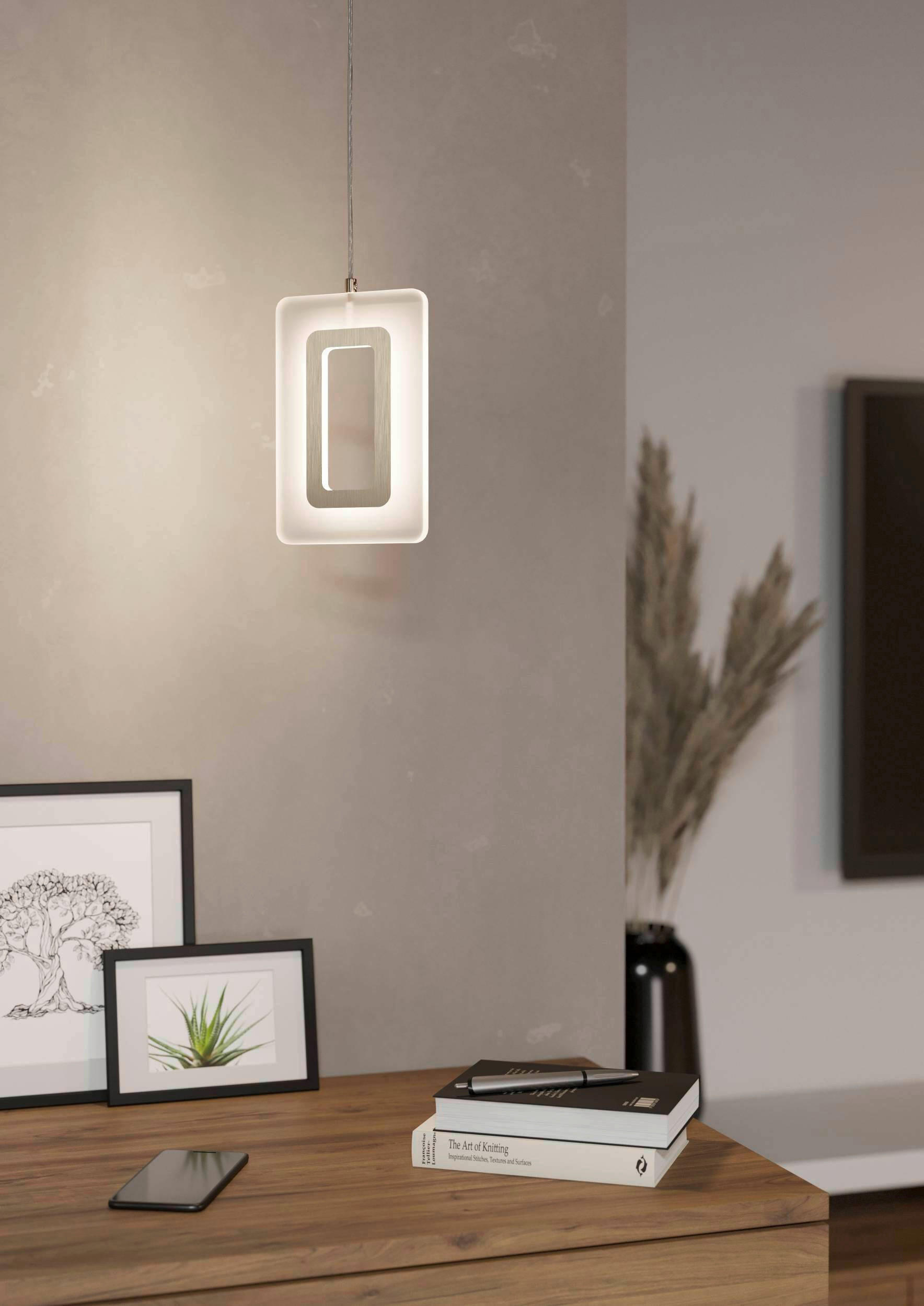 LED-HÄNGELEUCHTE 14/10,5/110 cm    - Nickelfarben, Design, Kunststoff/Metall (14/10,5/110cm) - Eglo
