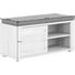 GARDEROBENBANK Grau, Sonoma Eiche - Chromfarben/Silberfarben, Basics (90/40/36cm) - CANTUS