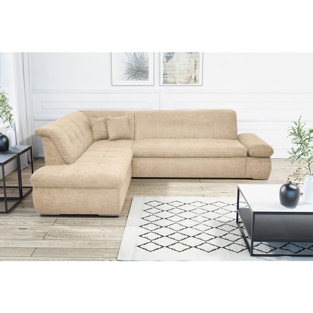 Thumbnail - Mid.you Ecksofa, Beige, Textil, Uni, 3-Sitzer, L-Form, 273x216 cm, Made in Europe, FSC Mix, Rücken echt, Wohnzimmer, Sof...