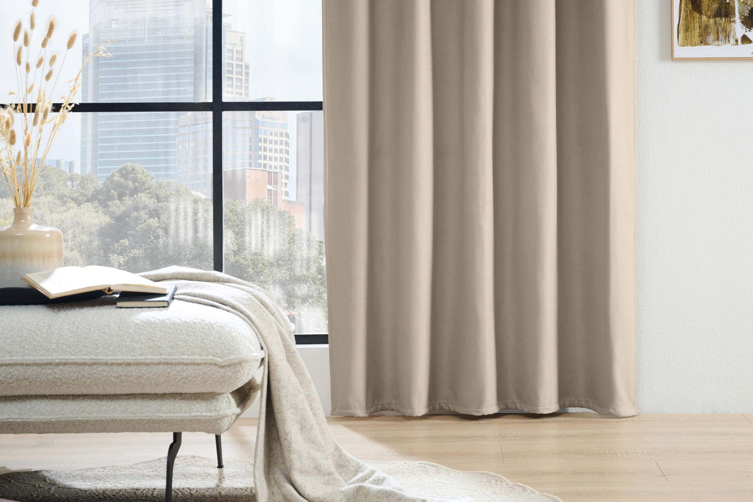 WÄRMESCHUTZVORHANG blickdicht 135/245 cm   - Naturfarben, KONVENTIONELL, Textil (135/245cm)
