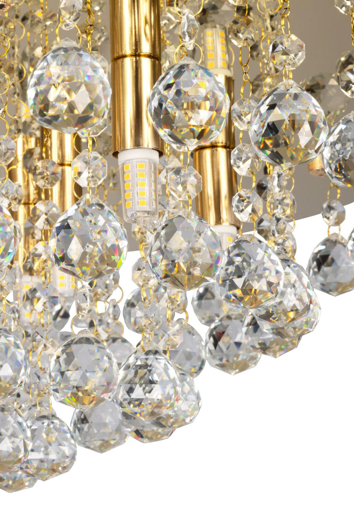 DECKENLEUCHTE Eastbourne 55/22 cm   - Goldfarben, KONVENTIONELL, Glas/Metall (55/22cm) - Novel