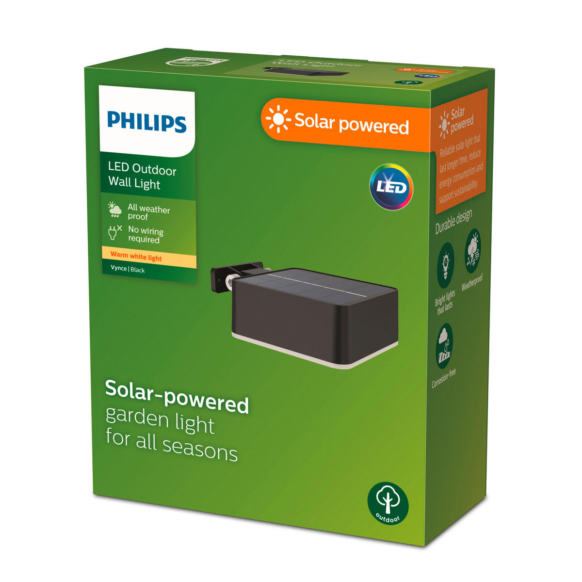 SOLARLEUCHTE 10,5/4,6/13,6 cm   - Schwarz, KONVENTIONELL, Kunststoff (10,5/4,6/13,6cm) - Philips