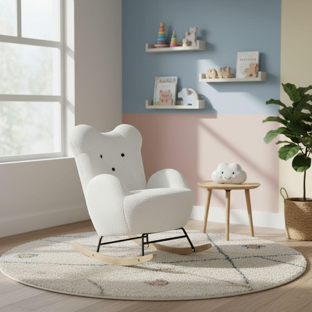 KINDER-SCHAUKELSTUHL - Weiß, Basics, Holz/Textil (59/70/62cm) - Livetastic