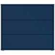 KOMMODE , 95/83/42 cm, 3 Schublade(n)  - Silberfarben/Dunkelblau, Trend, Holzwerkstoff/Kunststoff (95/83/42cm) - Carryhome
