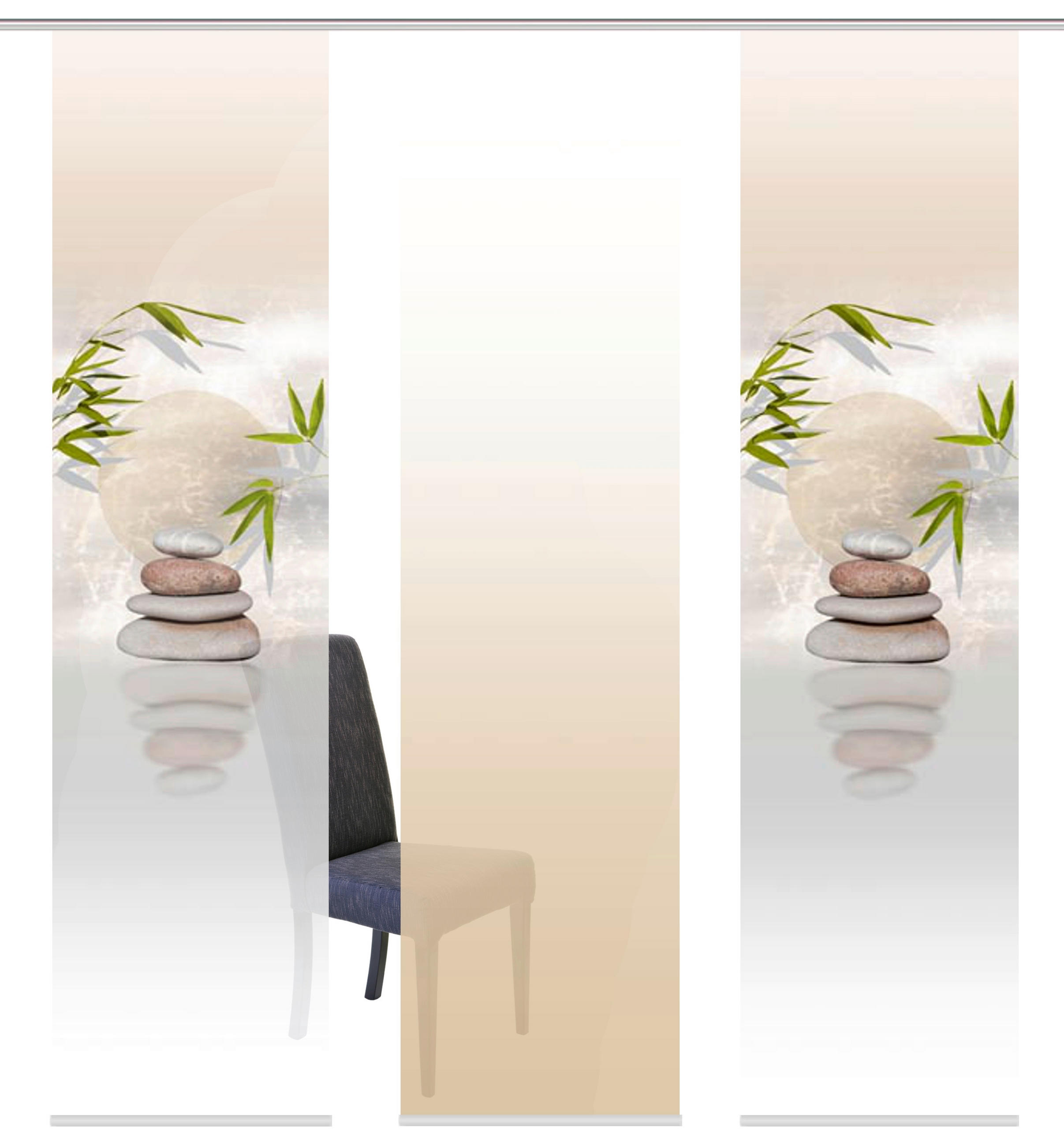 FLÄCHENVORHANG  3 Stück  halbtransparent   60/245 cm  - Naturfarben, Design, Textil (60/245cm)