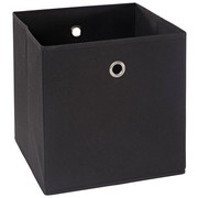 FALTBOX Metall, Textil, Karton Schwarz, Silberfarben - Silberfarben/Schwarz, Design, Karton/Textil (32/32/32cm) - Carryhome
