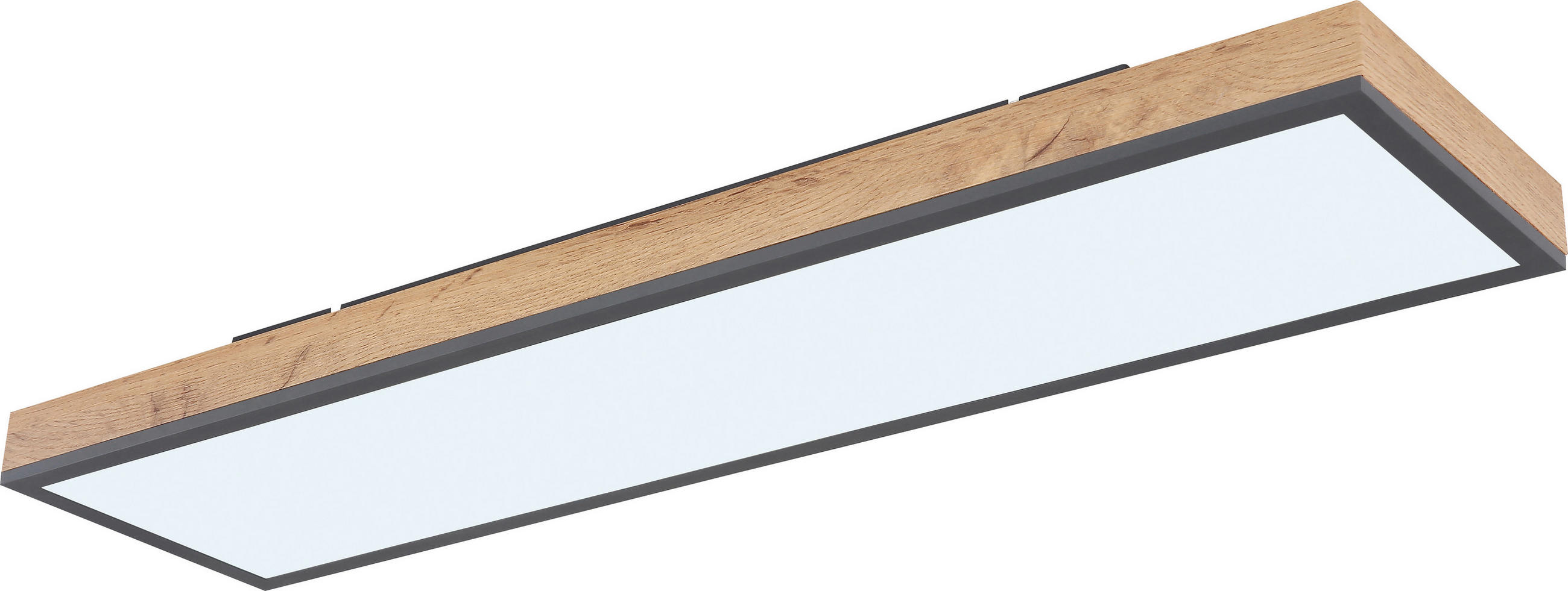 LED-DECKENLEUCHTE Ludwig 80/20/7,8 cm   - Opal/Graphitfarben, Natur, Holzwerkstoff/Kunststoff (80/20/7,8cm) - Novel