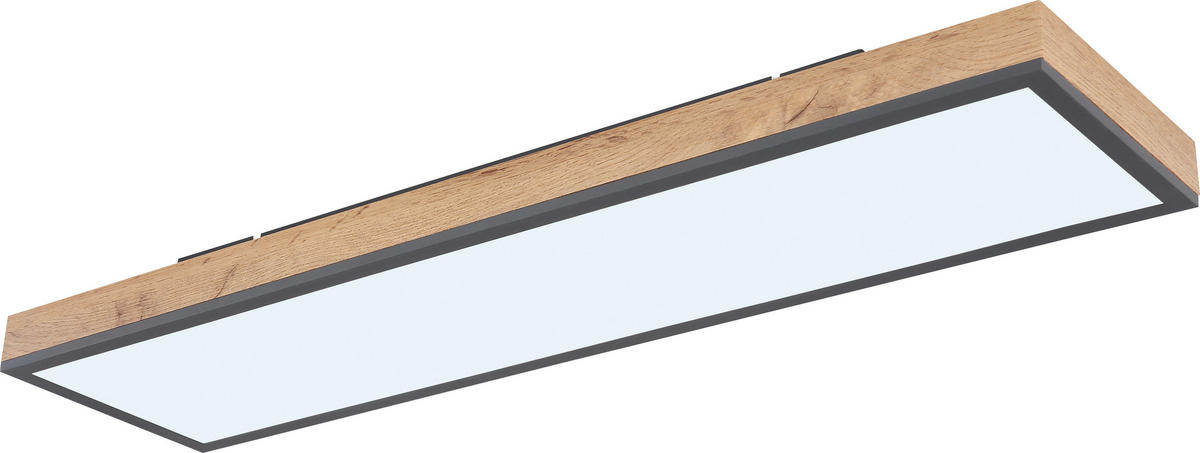 LED PLAFONJERA - opal/grafitno siva, Prirodno, metal/pločasti materijal (80/20/7,8cm) - Novel