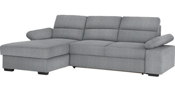 ECKSOFA Grau Webstoff  - Dunkelbraun/Grau, KONVENTIONELL, Kunststoff/Textil (166/258cm) - Cantus