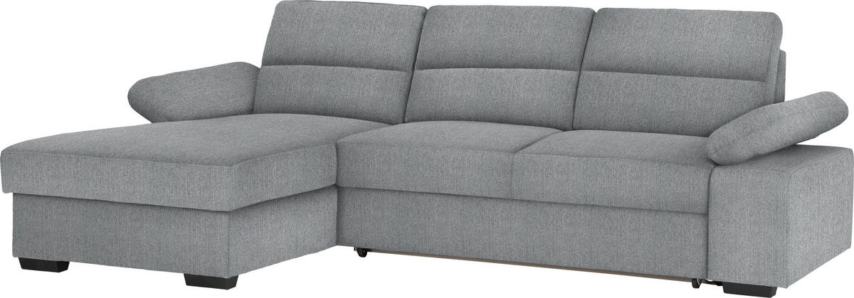 ECKSOFA in Webstoff Grau  - Dunkelbraun/Grau, Konventionell, Kunststoff/Textil (166/258cm) - Cantus