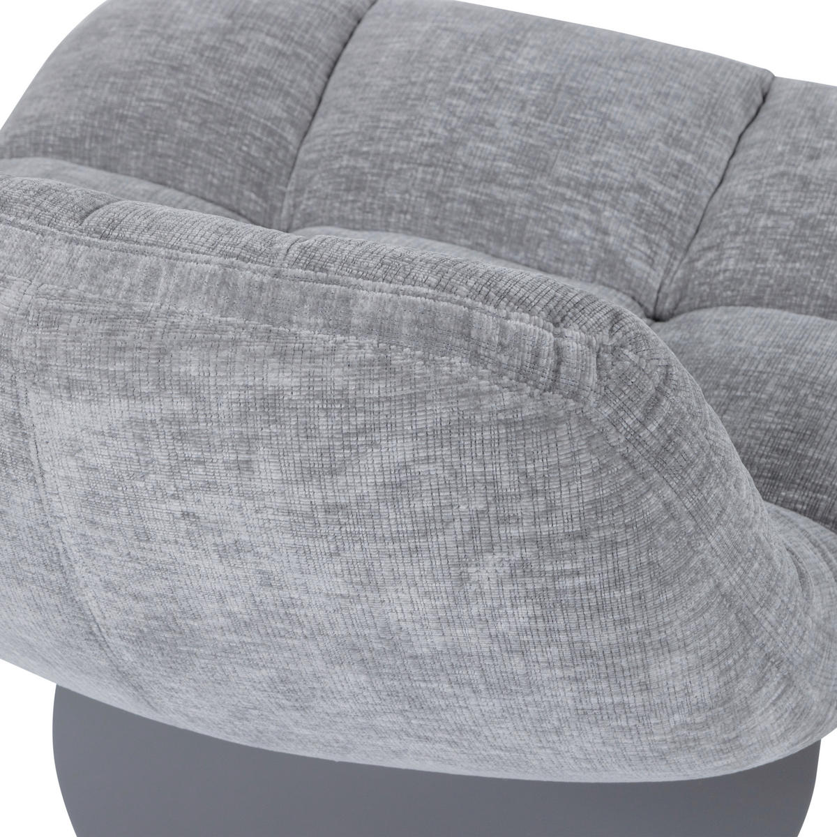 SESSEL in Chenille Hellgrau  - Hellgrau/Grau, Design, Textil/Metall (73/81/84cm) - Livetastic