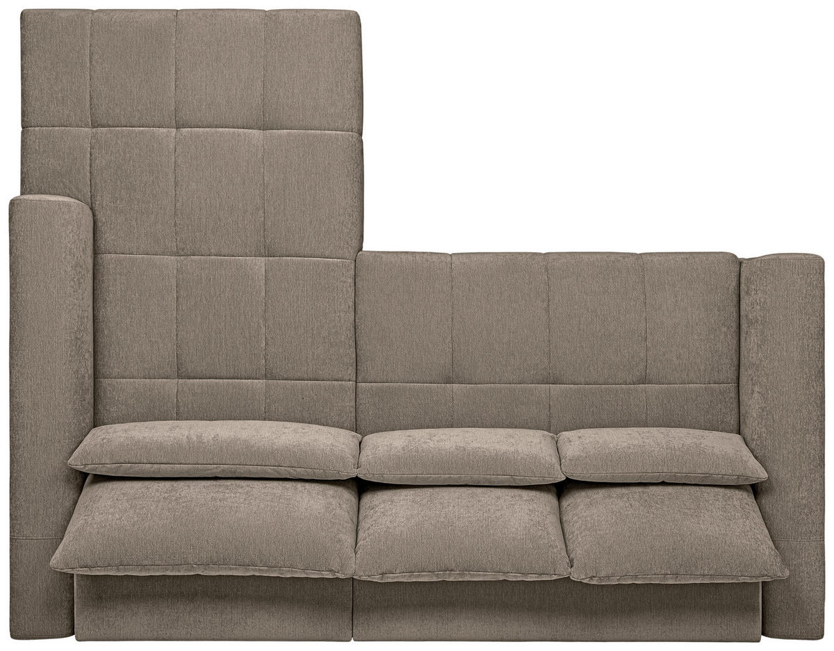 ECKSOFA Taupe Chenille  - Taupe/Schwarz, KONVENTIONELL, Kunststoff/Textil (279/222cm) - Hom`in