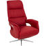 RELAXSESSEL Echtleder Relaxfunktion - Rot/Alufarben, Design, Leder/Metall (72/110/79cm) - Welnova