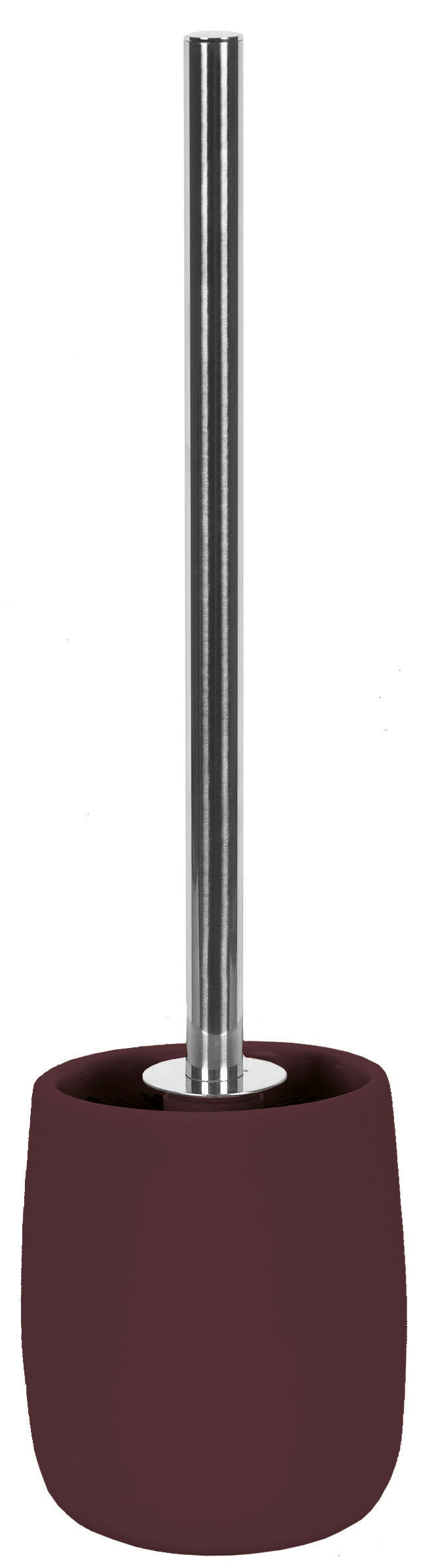 WC-BÜRSTENGARNITUR in Metall  Kunststoff   - Chromfarben/Bordeaux, Basics, Kunststoff/Stein (10,3/41,5cm) - Kleine Wolke